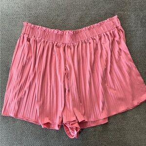 LOFT Pink Pleated Relaxed Shorts
